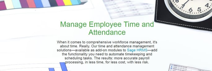 Sage 100 Cloud ERP - Human Resource Management Solution - Time and Attendance