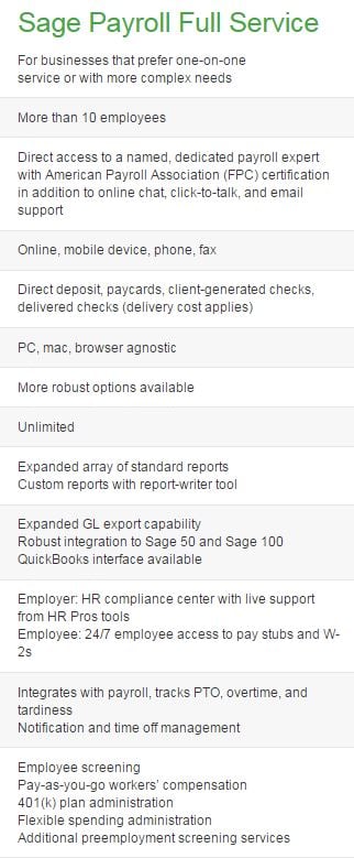 Sage 100 Cloud ERP's Human Resource Management Payroll Full Service