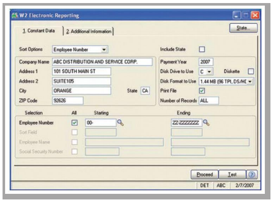 Sage 100 Electronic Reporting Module