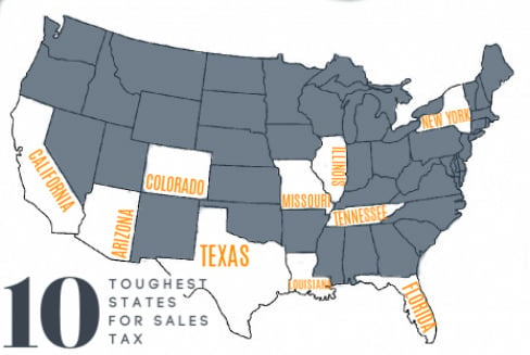 10 toughest states for sales tax