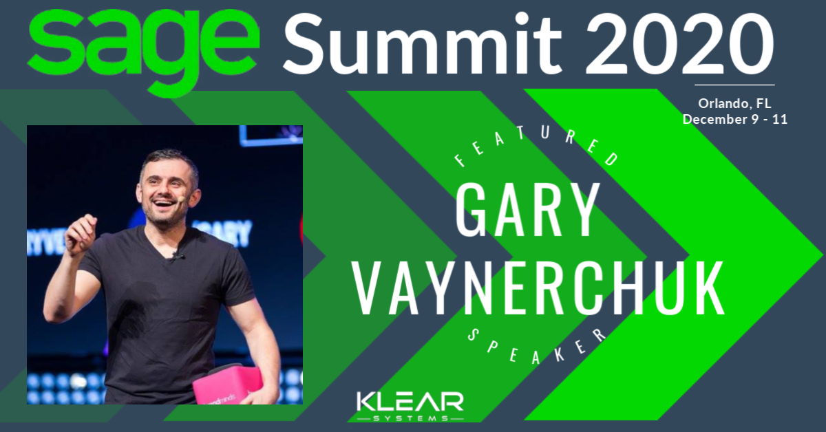 Entrepreneur, Gary Vaynerchuck, to speak at Sage Summit 2020