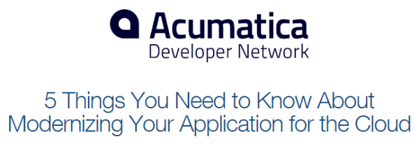 Acumatica Cloud ERP Modern Web Mobile Developer