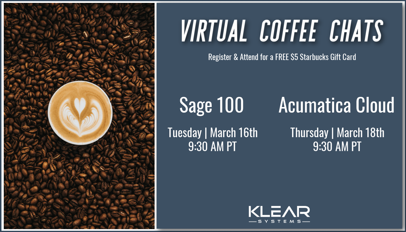 Acumatica Cloud & Sage 100 Virtual Coffee Chats Featured Image